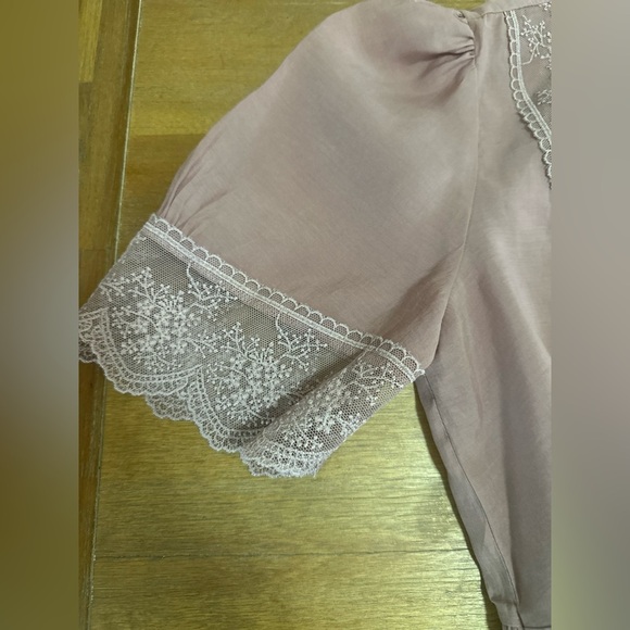Zara Women’s Dusty Pink Lacy Top XS - Picture 3 of 10